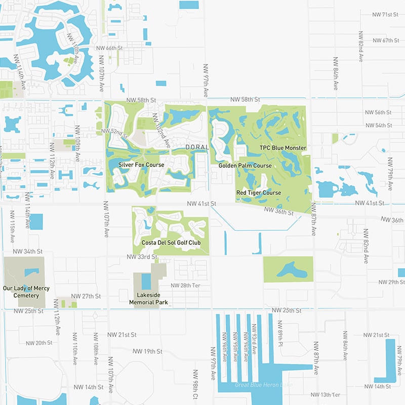 Map illustration of Downtown Miami, Florida.