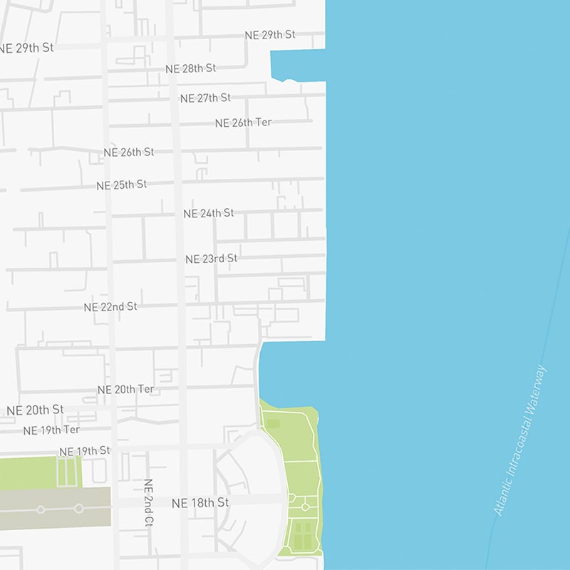 Map illustration of Edgewater Miami, Florida.
