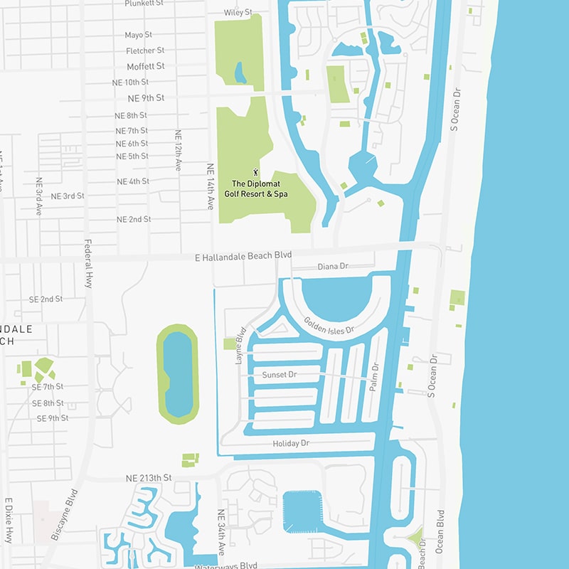 Map illustration of Key Biscayne, Florida.