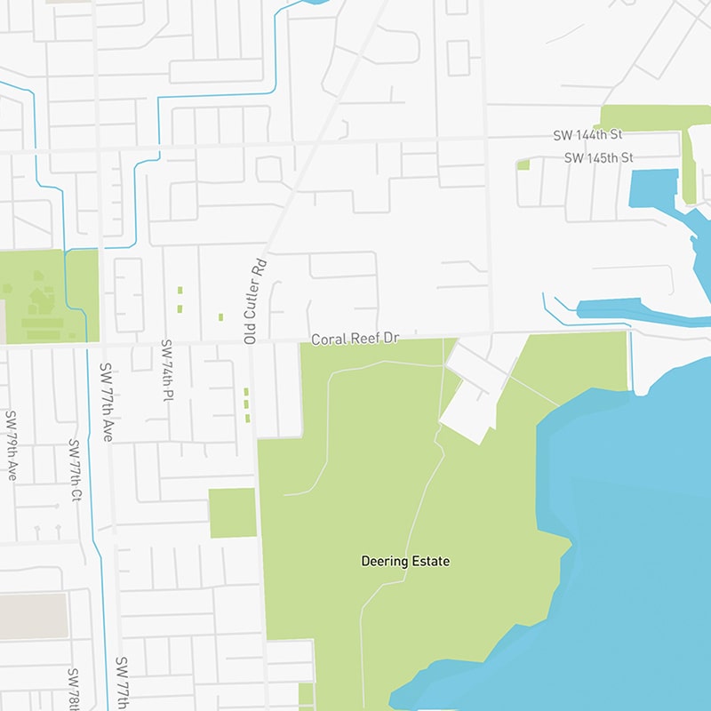 Map illustration of Palmetto Bay, Florida.