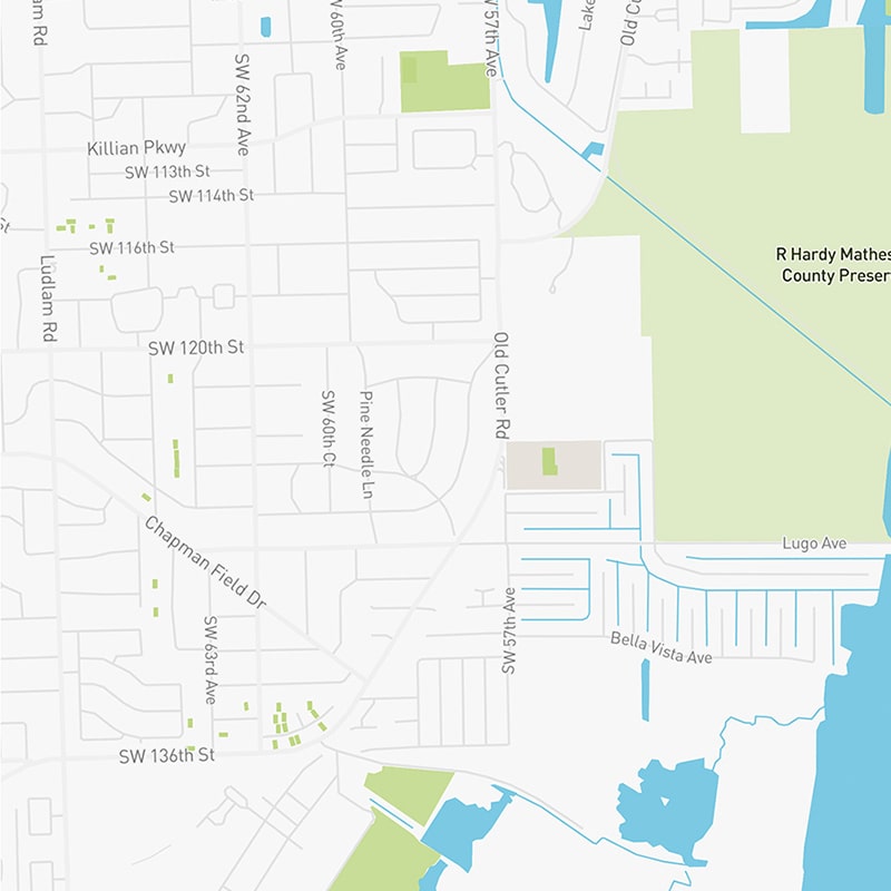 Map illustration of Pinecrest, Florida.